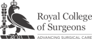 Royal College of Surgeons logo with an eagle perched on a staff, alongside the text Royal College of Surgeons—Advancing Specialist Surgical Care, including excellence in Plastic Surgery.