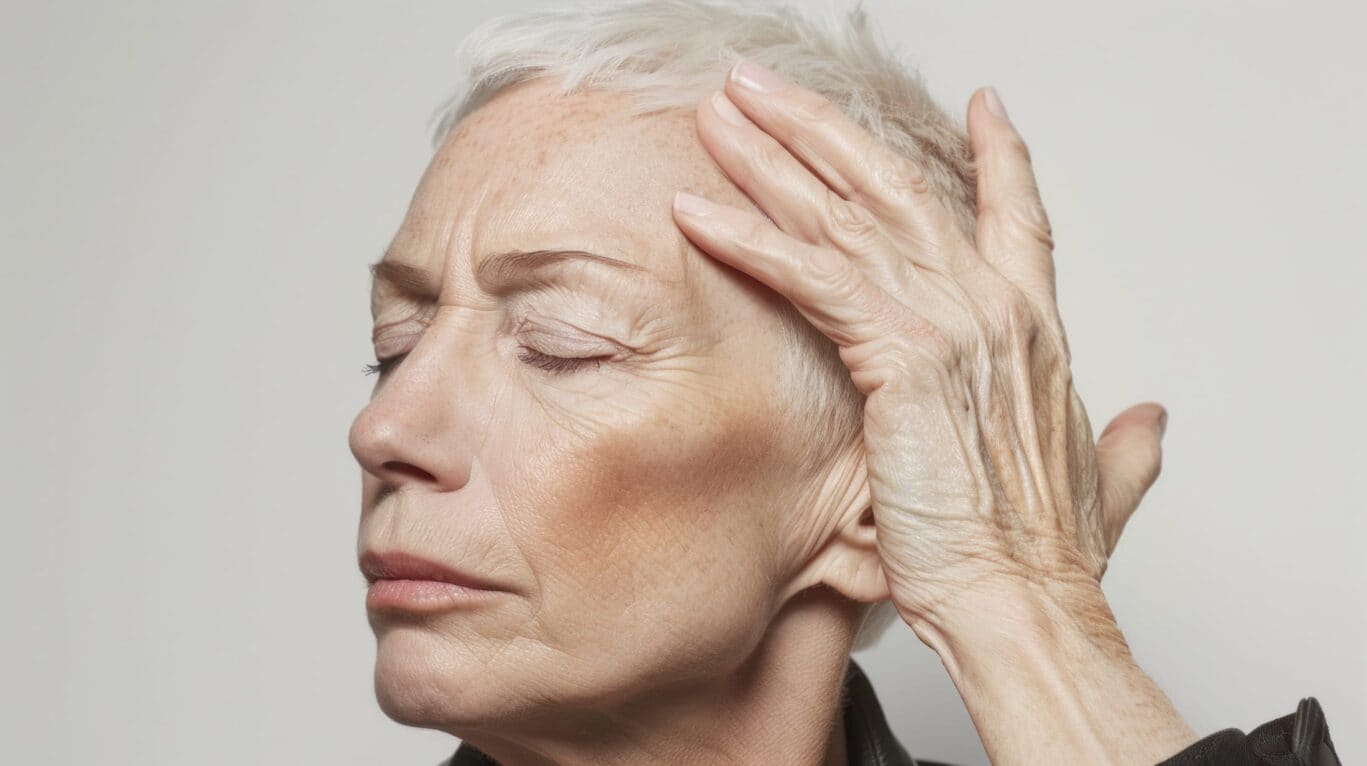 An older woman showing need for a eyelid surgery procedure