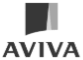 Aviva logo in black and white, featuring a stylised rectangular shape divided into dark and light sections above the word AVIVA in bold capital letters—capturing the precision and expertise you’d expect from a specialist in fields like plastic surgery.
