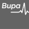 White Bupa text with a heartbeat waveform line next to it on a grey background, reflecting the expertise of a specialist in plastic surgery.