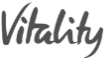 The image shows the word Vitality written in a bold, cursive, black font on a light background, evoking the refined touch of a specialist in plastic surgery.