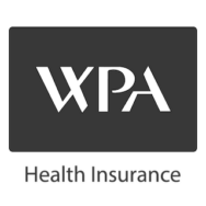 WPA logo in white letters on a dark rectangle, with the words Health Insurance written below in grey, highlighting cover options for specialist treatments such as plastic surgery.